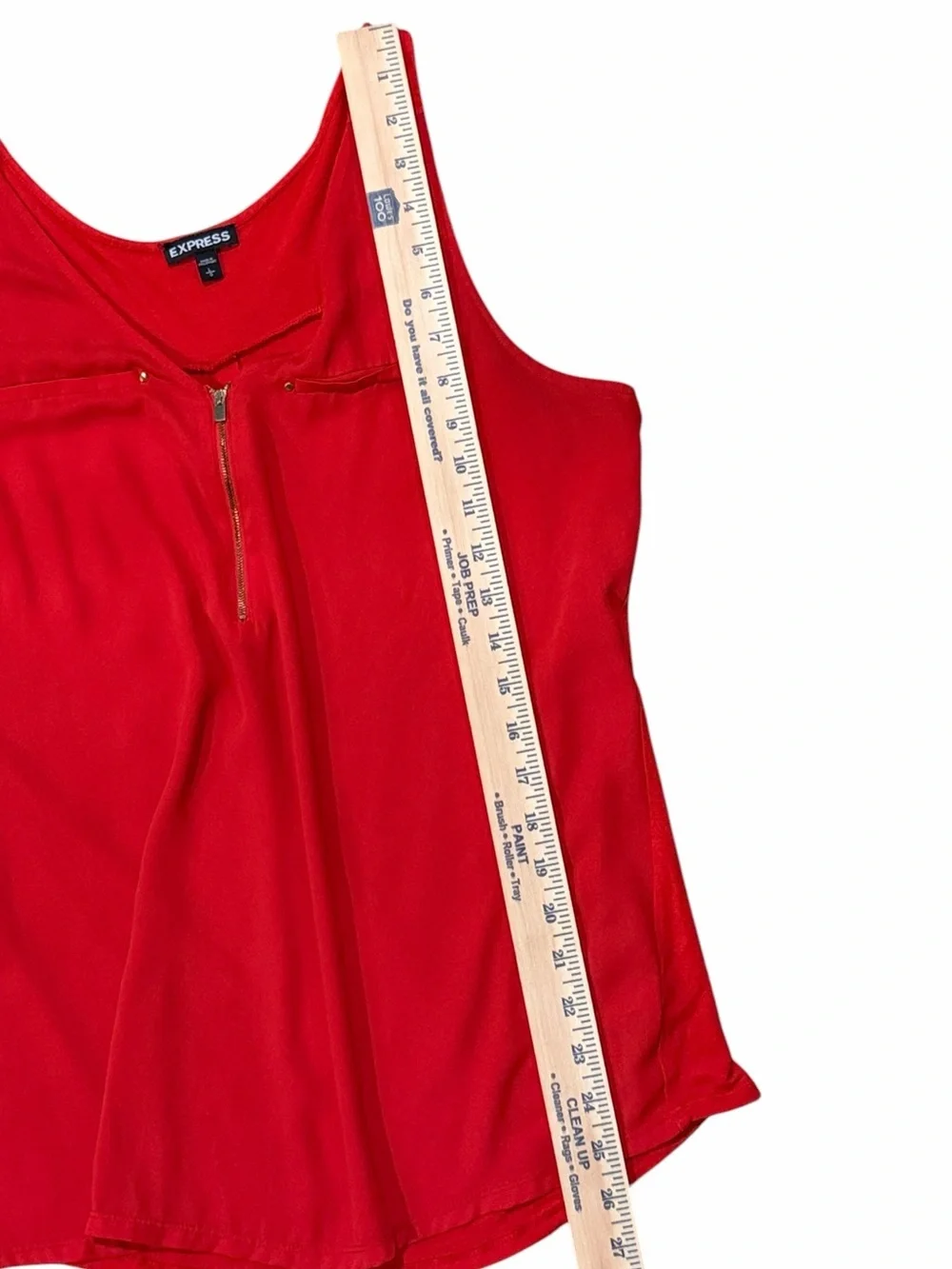 Michael Kors Red V Neck Zip Front Tank Top Women Large